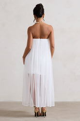 Ivory Sweetheart Corset Mini Dress With Tulle Overlay